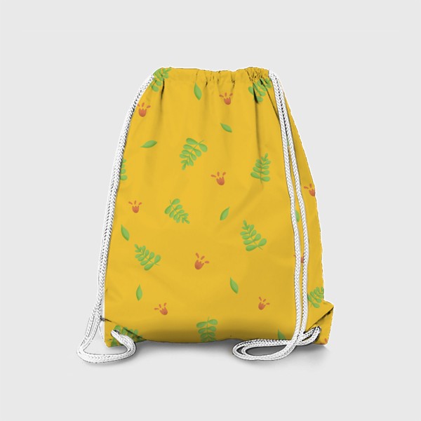 Рюкзак «Паттерн с цветами горчичный»