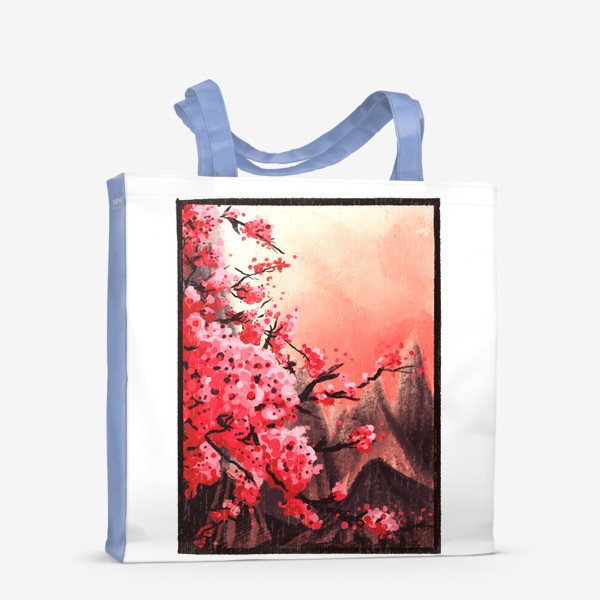 Сумка-шоппер «Цветение Сакуры на рассвете - Пейзаж»