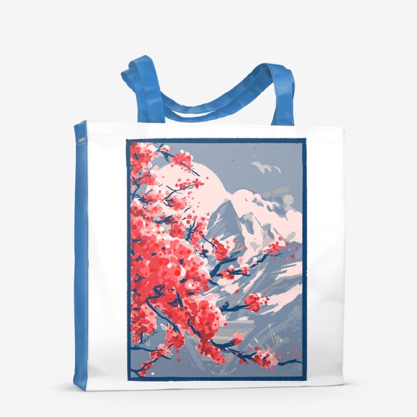 Сумка-шоппер «Цветение Сакуры на фоне Фудзи - Пейзаж»