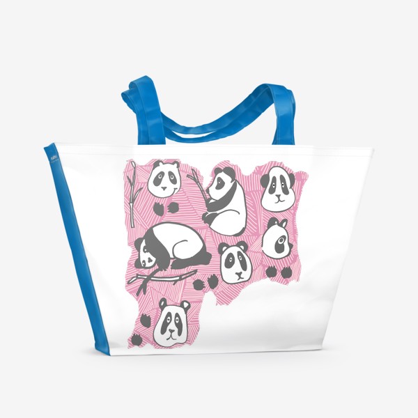 Пляжная сумка «Панда на розовом»