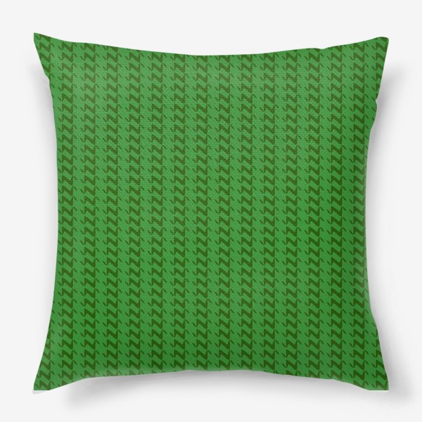 Подушка «Зелёный вязанный паттерн»