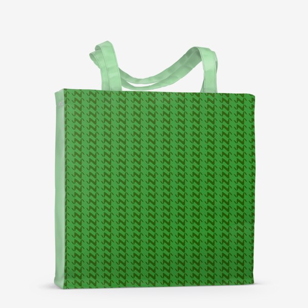Сумка-шоппер «Зелёный вязанный паттерн»