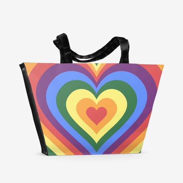 Пляжная сумка «Радужное сердце. Любовь»