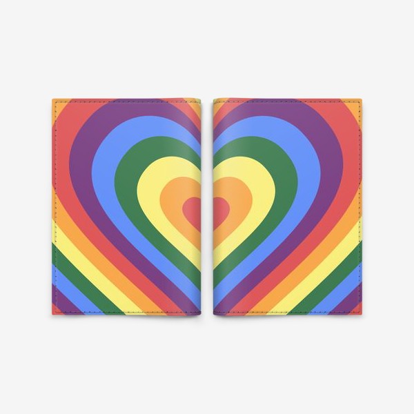 Обложка для паспорта «Радужное сердце. Любовь»