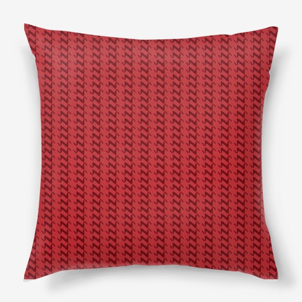 Подушка «Красный вязаный паттерн»