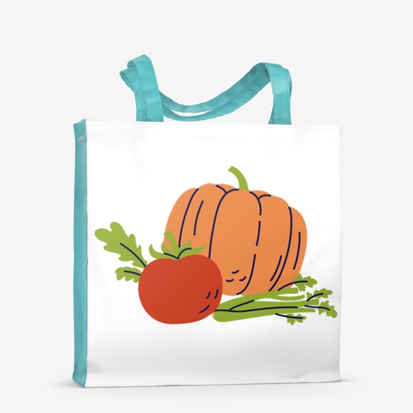 Сумка-шоппер «Овощное ассорти. Тыква, томат и сельдерей»