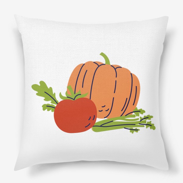 Подушка «Овощное ассорти. Тыква, томат и сельдерей»