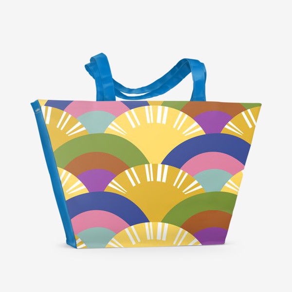 Пляжная сумка «Абстрактные цветные волны»