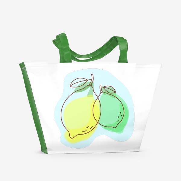 Пляжная сумка «Лимоны. Фруктовый скетч»