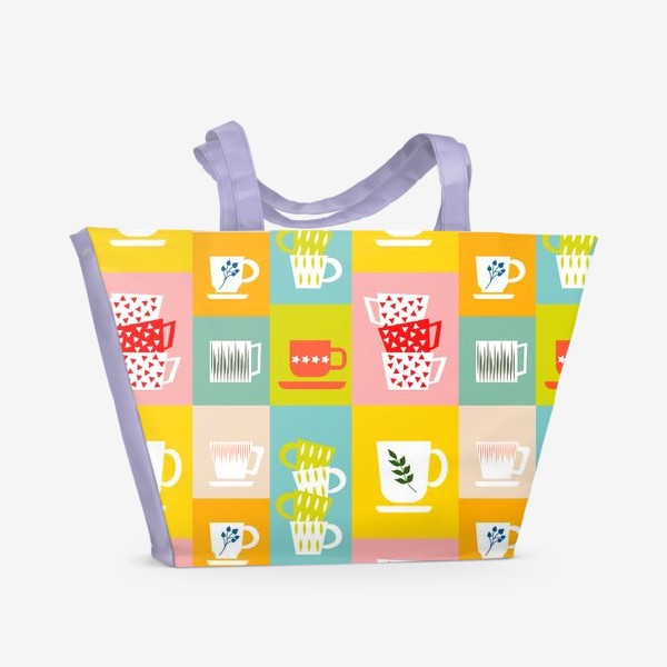 Пляжная сумка «Чашки и кружки»