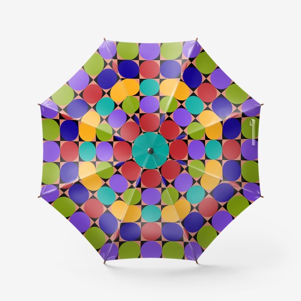 Зонт «Ретро геометрический  паттерн с кругами»