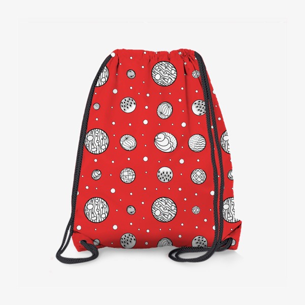 Рюкзак «Пузырьки на красном фоне»