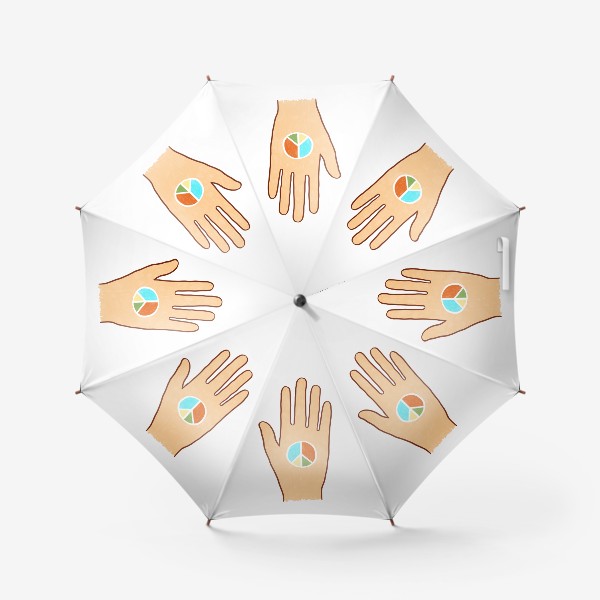 Зонт «Мир. Рука и пацифик.»