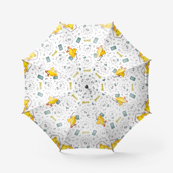 Зонт «Желтый цыплёнок на белом фоне»