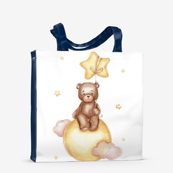 Сумка-шоппер «Мишка на Луне со звездой»