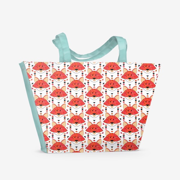 Пляжная сумка «Милый рыжие лисы»