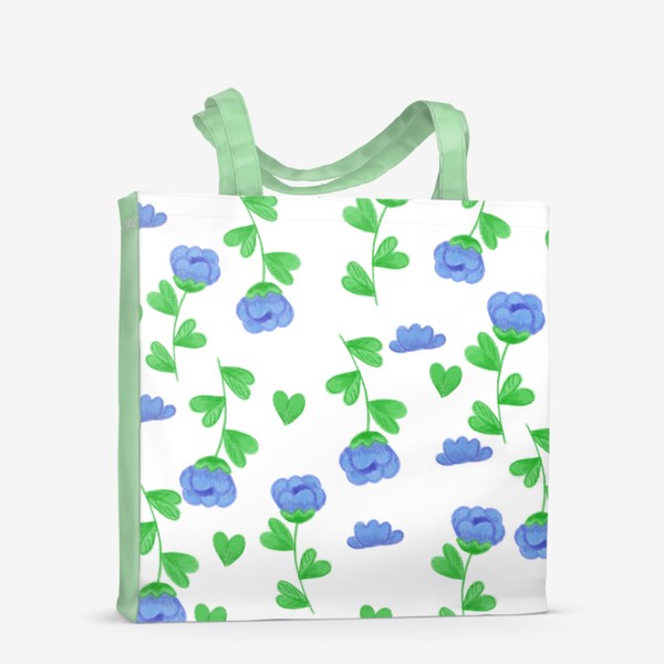 Сумка-шоппер «Голубые нежные цветы»