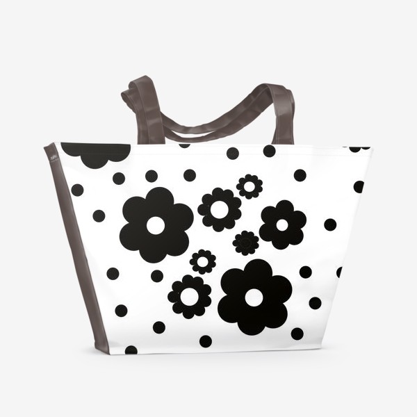 Пляжная сумка &laquo;черно-белые цветы&raquo;