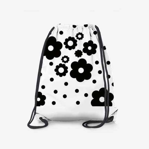 Рюкзак «черно-белые цветы»