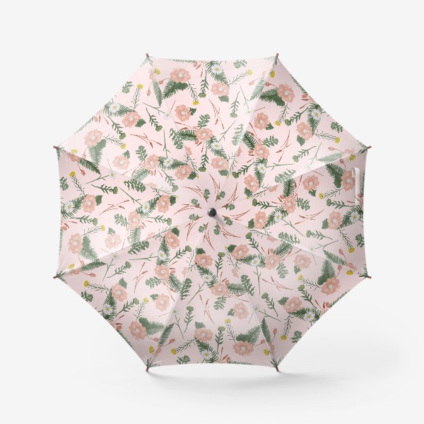 Зонт «Нежные цветы, стиль бохо, паттерн»