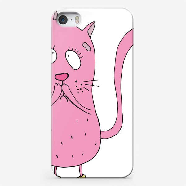 Чехол iPhone «Розовая кошечка стесняется»