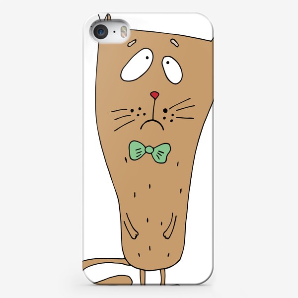 Чехол iPhone «Кот с зеленым галстуком»