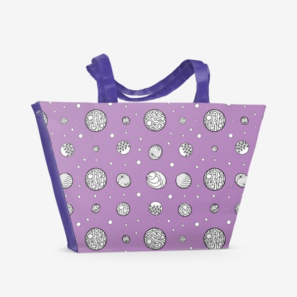 Пляжная сумка «Пузырьки на сиреневом фоне»