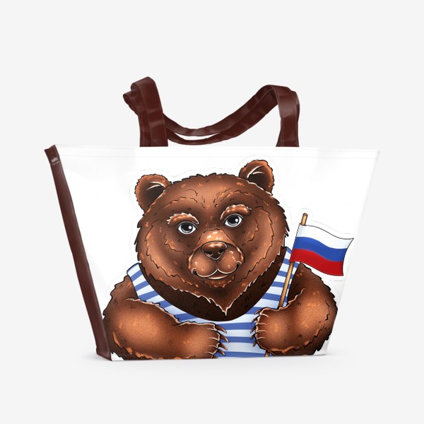 Пляжная сумка &laquo;Россия. Символ России бурый медведь&raquo;