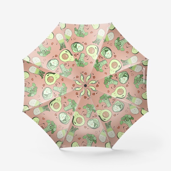 Зонт «Овощи Авокадо Брокколи Паттерн»