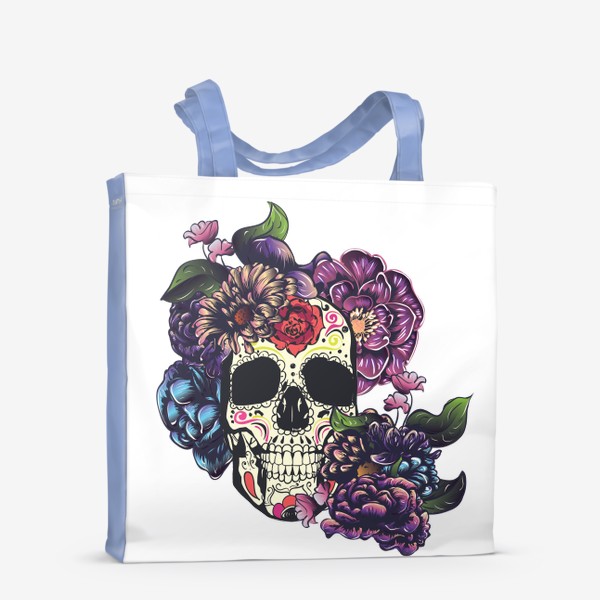 Сумка-шоппер «Sugar skull череп с цветами»