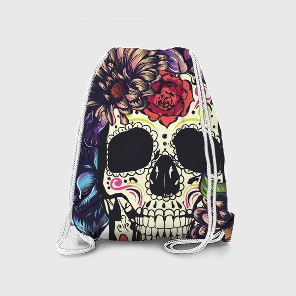Рюкзак «Sugar skull череп с цветами»