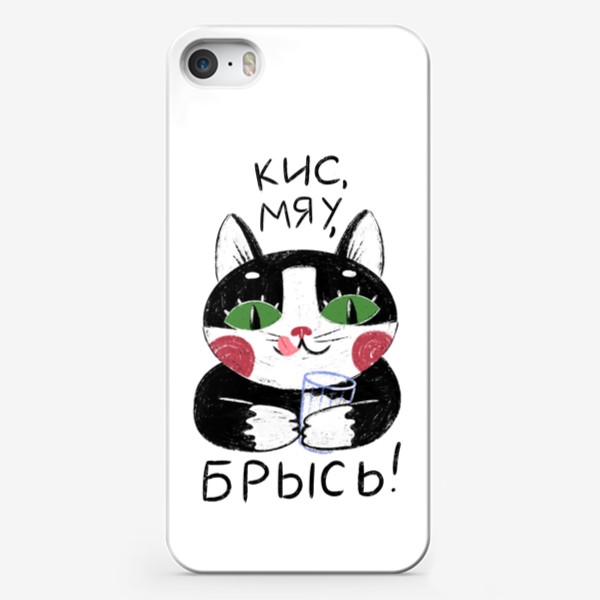 Чехол iPhone «Кот и стакан молока»