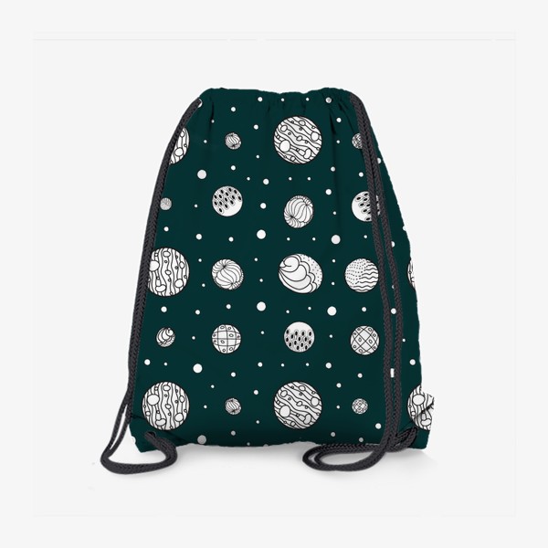 Рюкзак «Пузырьки на темно-зеленом фоне»