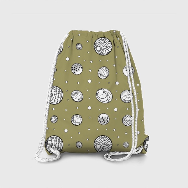 Рюкзак «Пузырьки на оливковом фоне»