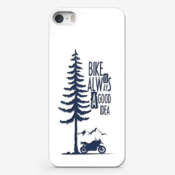 Чехол iPhone «Мотоцикл, байкер и дорога»