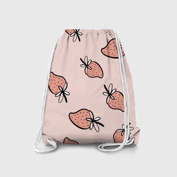 Рюкзак «паттерн с розовой клубникой »