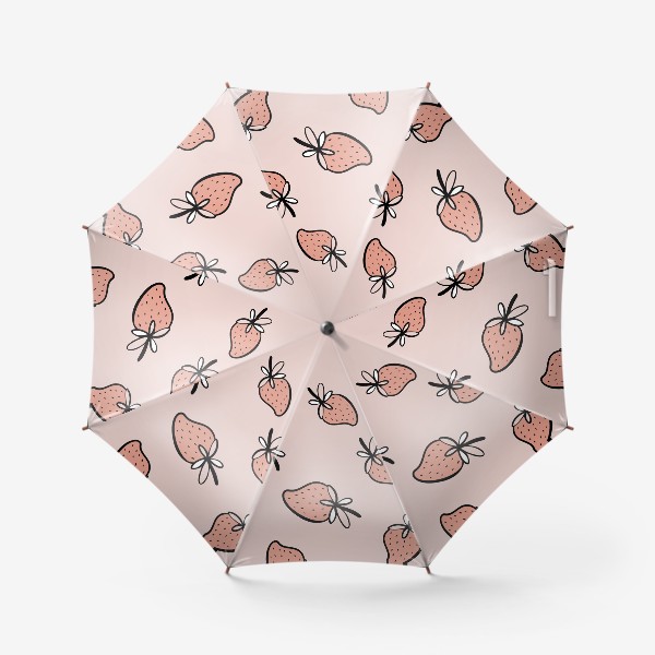Зонт «паттерн с розовой клубникой »