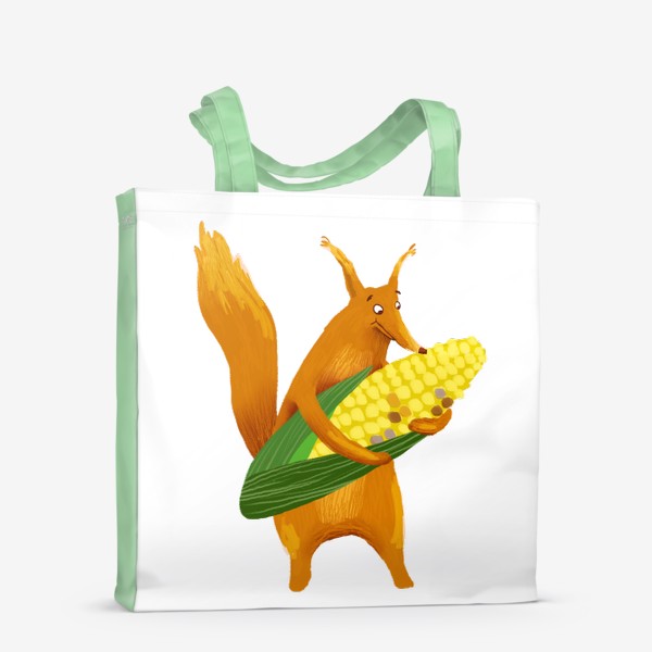 Сумка-шоппер «Белка держит кукурузу»