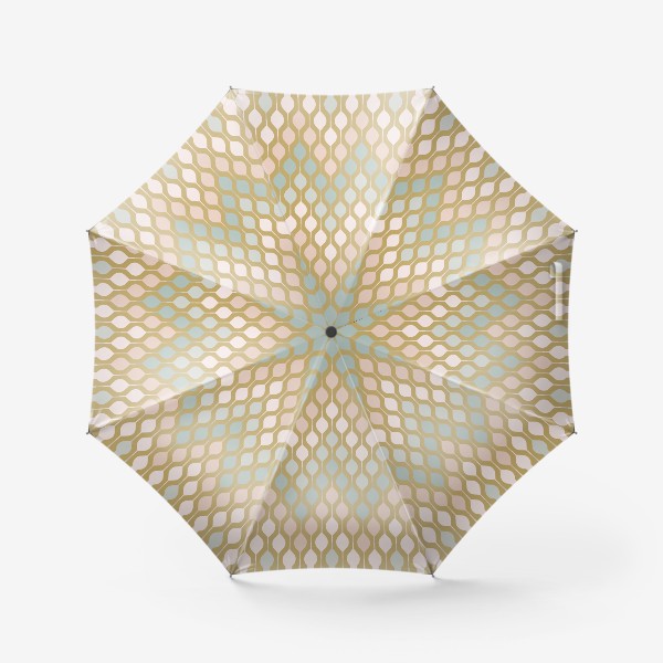 Зонт &laquo;Винтажный рисунок, геометрический узор на золотистом фоне&raquo;