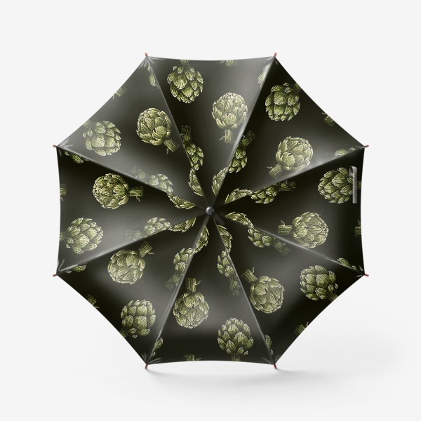 Зонт «Артишок на черном фоне»