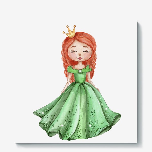 Холст «Принцесса в зеленом платье»