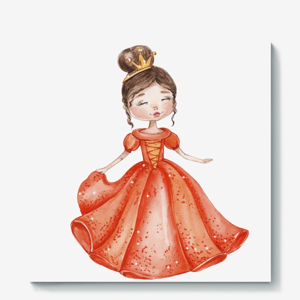 Холст «Принцесса в оранжевом платье»