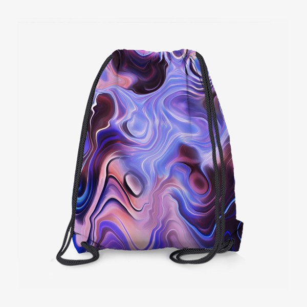 Рюкзак «Розово-голубые абстрактные мраморные волны»