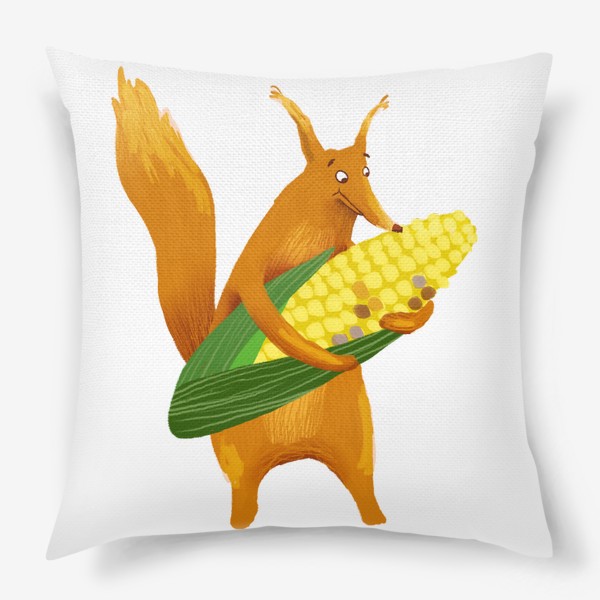 Подушка «Белка держит кукурузу»