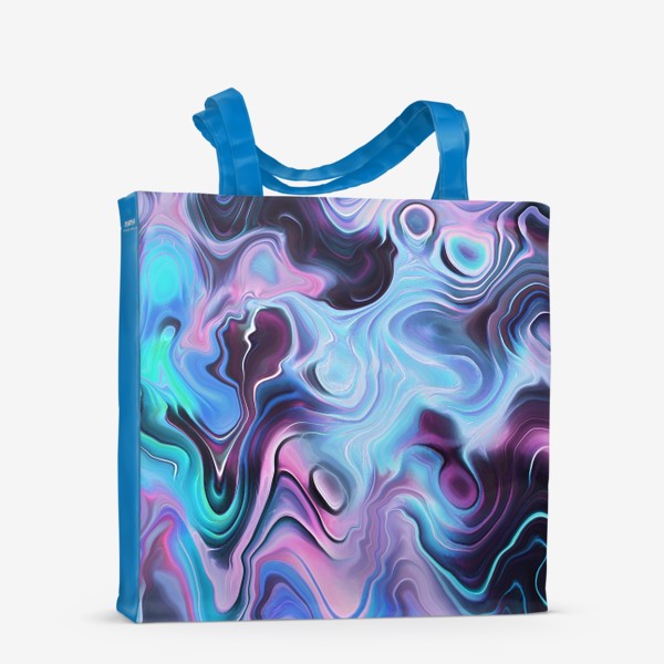 Сумка-шоппер «Разноцветные абстрактные мраморные волны»