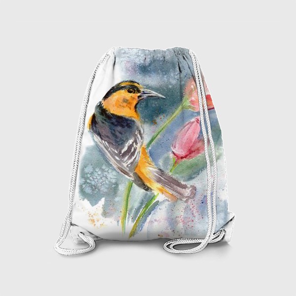 Рюкзак «птица на тюльпане»