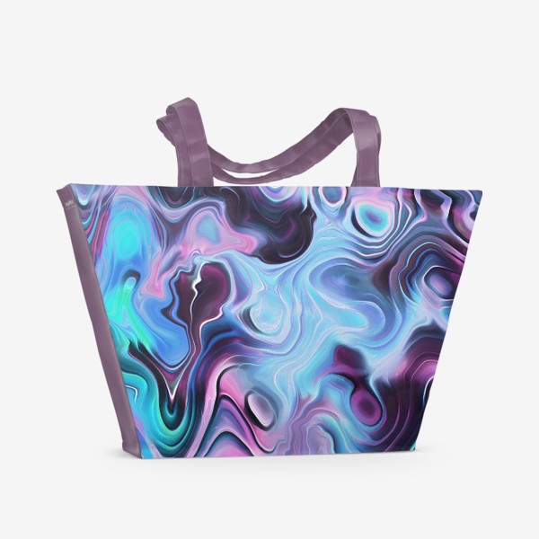 Пляжная сумка «Разноцветные абстрактные мраморные волны»