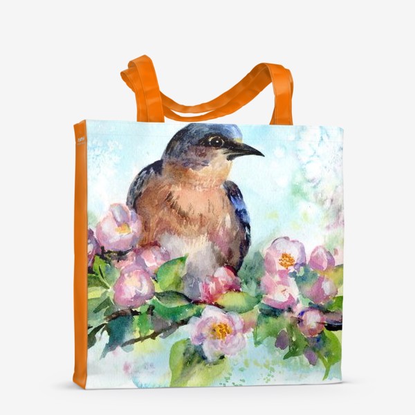 Сумка-шоппер &laquo;птица в цветах&raquo;