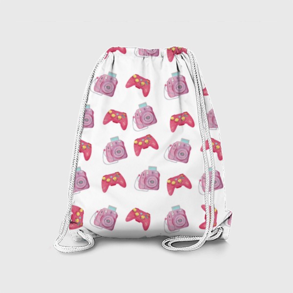 Рюкзак «Розовый полароид и джойстик»