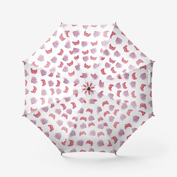 Зонт «Розовый полароид и джойстик»